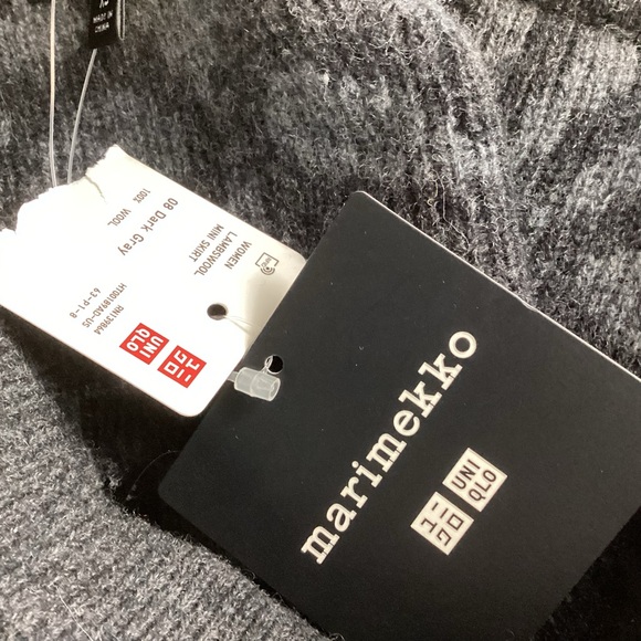 *** marimekko UNIQLO Grey Knit Wool Skirt *** NWT *** XS - Picture 5 of 6